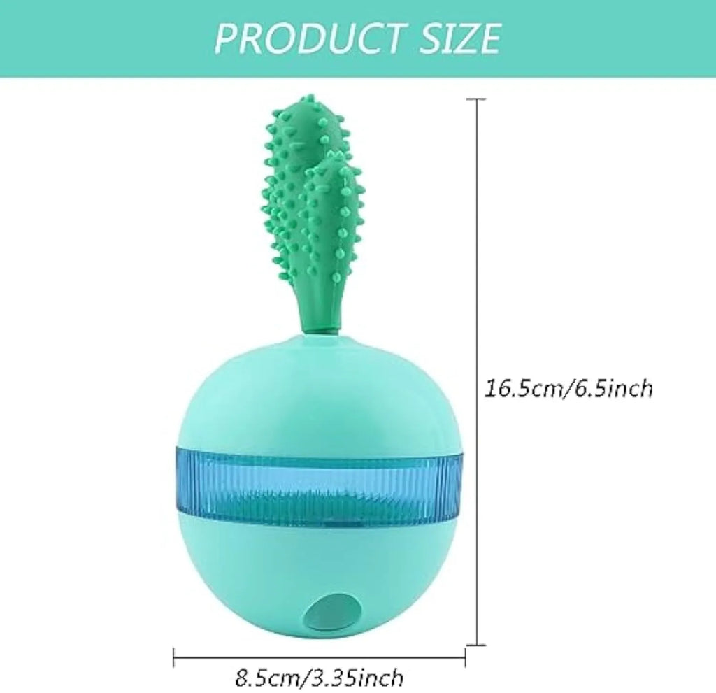 Blue interactive dog treat dispenser ball puzzle toy for medium large dogs