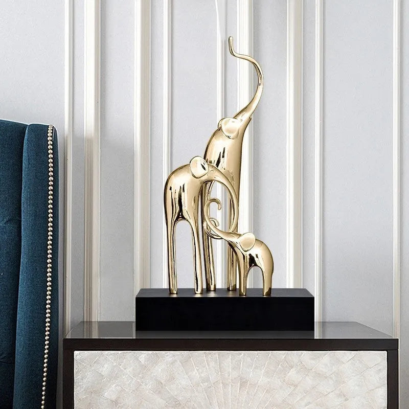 European style elephant decorative craft ornament with gold electroplated or painted colour finishes