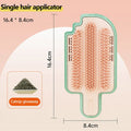 A lightweight plastic pet grooming tool for itch relief and massage, shown with optional attachments.