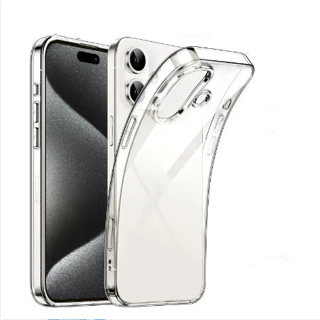 Transparent large hole TPU soft shell phone case for Apple iPhone, clear full cover with drop resistance