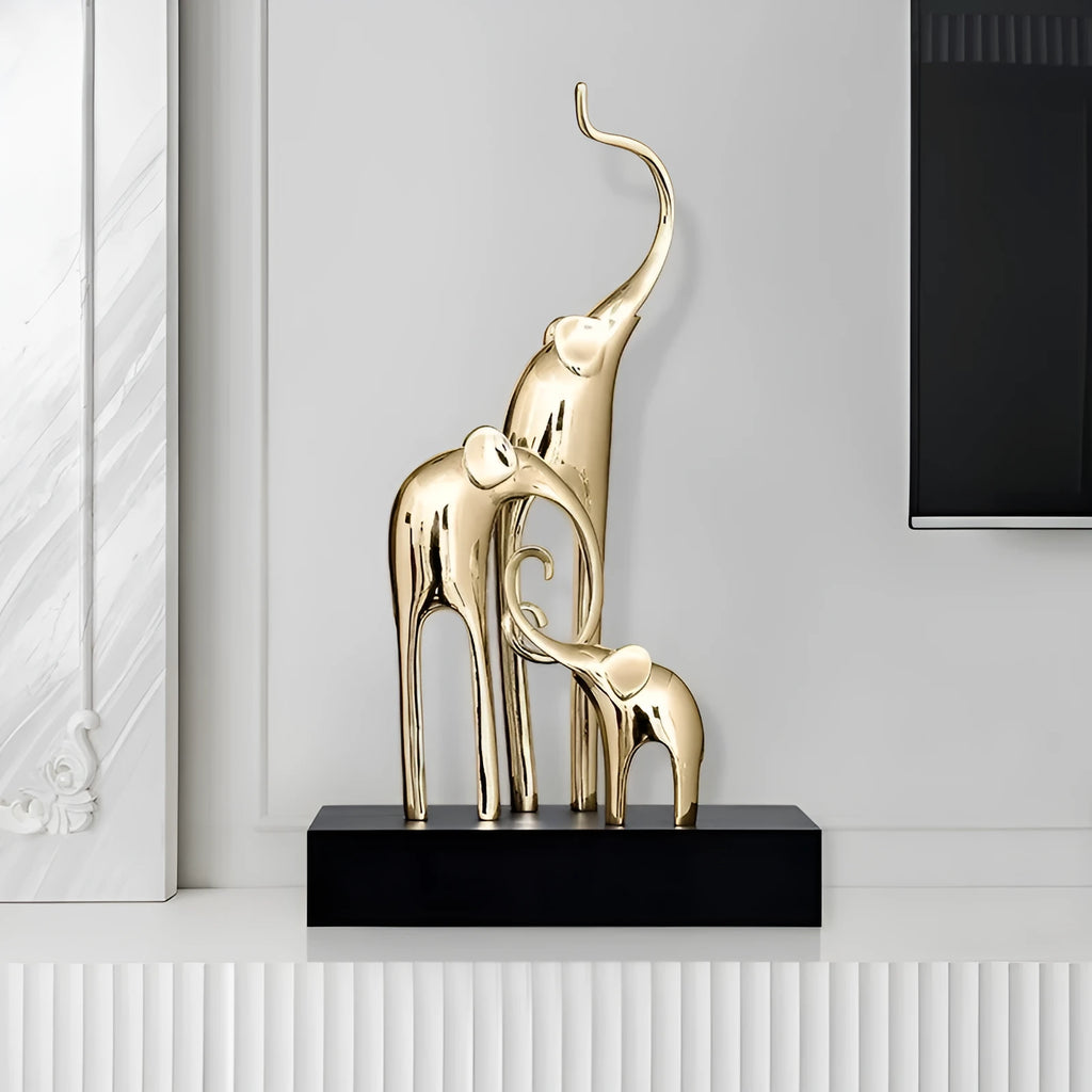 European style elephant decorative craft ornament with gold electroplated or painted colour finishes