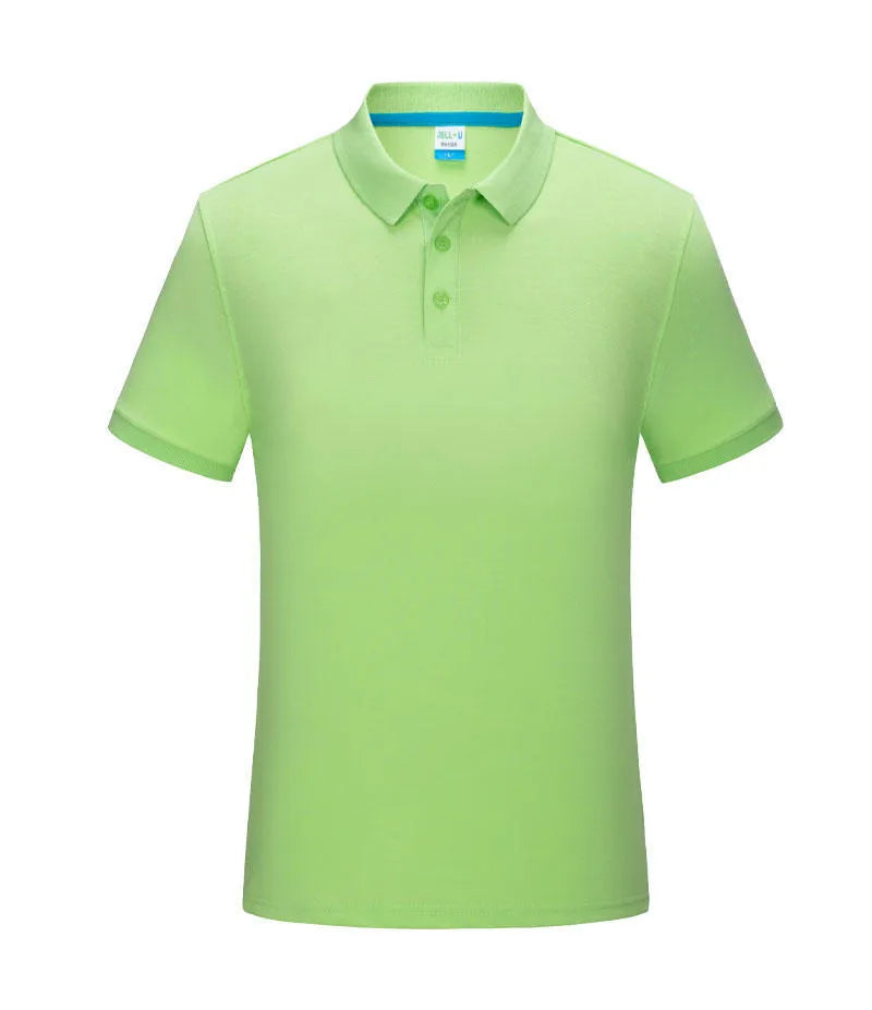 Lapel short sleeve casual shirt in combed cotton, side slit, available in multiple colours on light background
