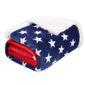 British style lambswool polyester blanket with striped pattern showing size options