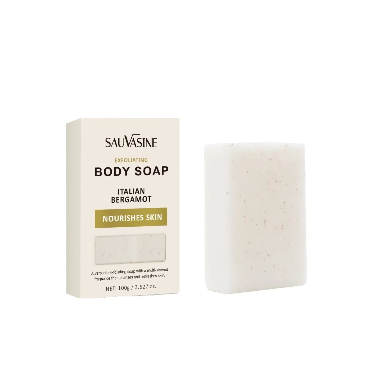Exfoliating body soap bar with deep cleansing and moisturising properties for adult bathing