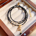 Blue San stone three-ring multi-layer bracelet for women on wrist