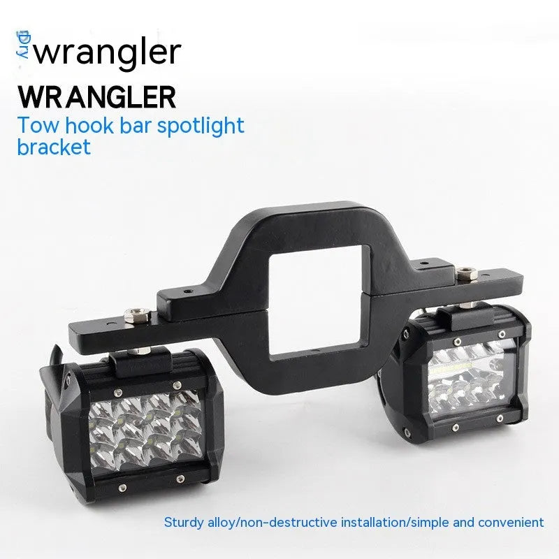 Black aluminium alloy LED light mounting bracket for Wrangler Jeep vehicles