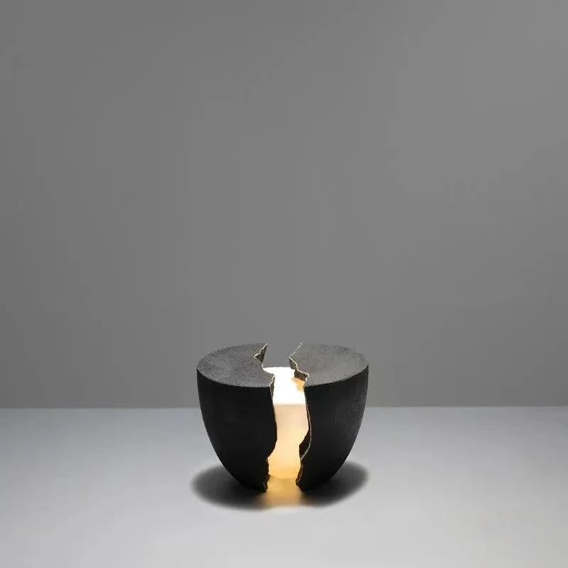 Designer minimalist art music table lamp with LED 4000K, resin natural sand finish, 130x70mm size