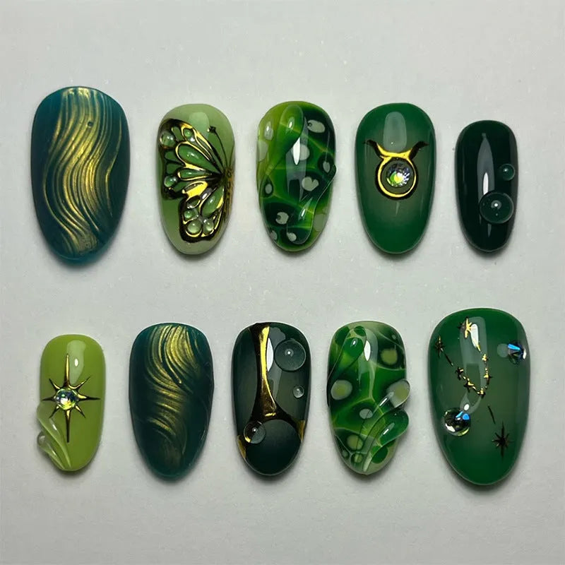 Women's three-dimensional flower butterfly love nail sticker plastic self-adhesive 30 bits per box multiple colours