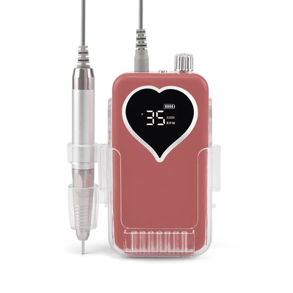 Brushless nail polishing machine with six-piece grinding head set and charger