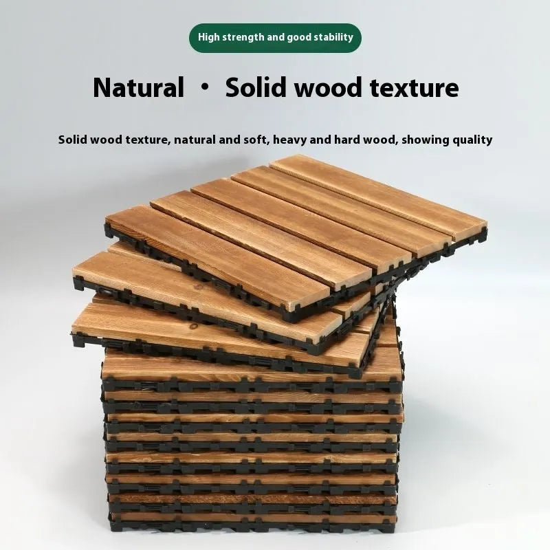 30cm square camphor pine wood flooring tile with brush wax oil or brushed durable finish