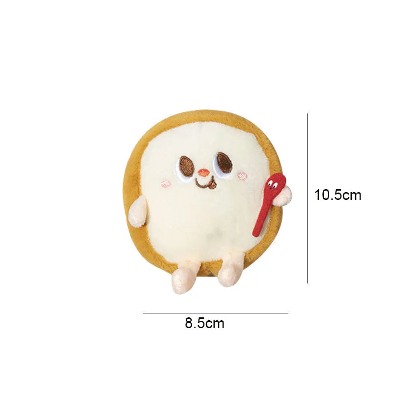 Assorted soft kitten teething toys shaped like a hamburger, chicken leg, fries, bread, and hot dog.
