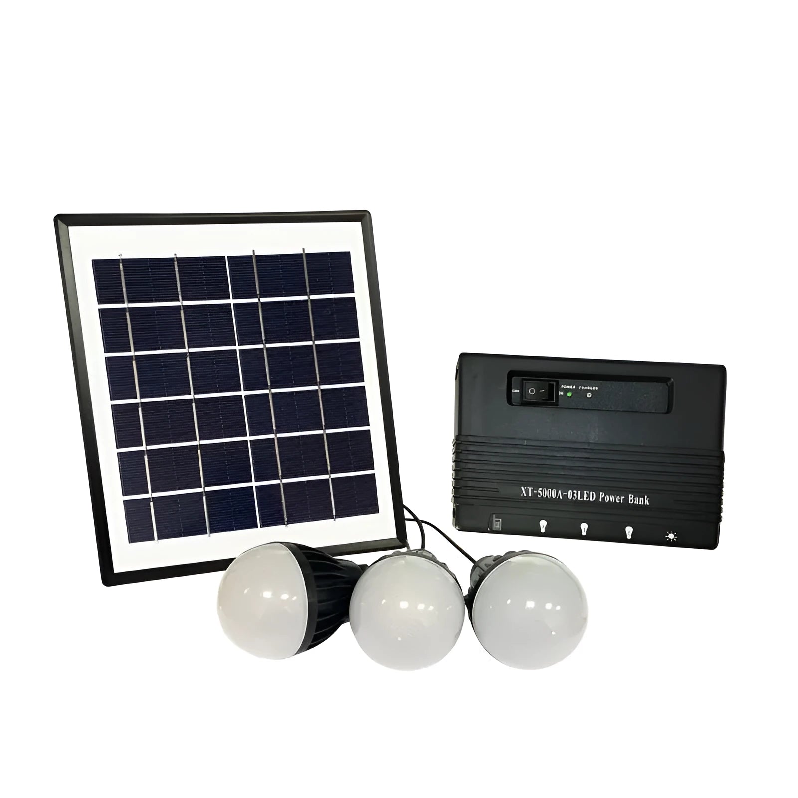 XT-5000A solar LED light with 4Wp photovoltaic panel and 3Ah battery for outdoor use