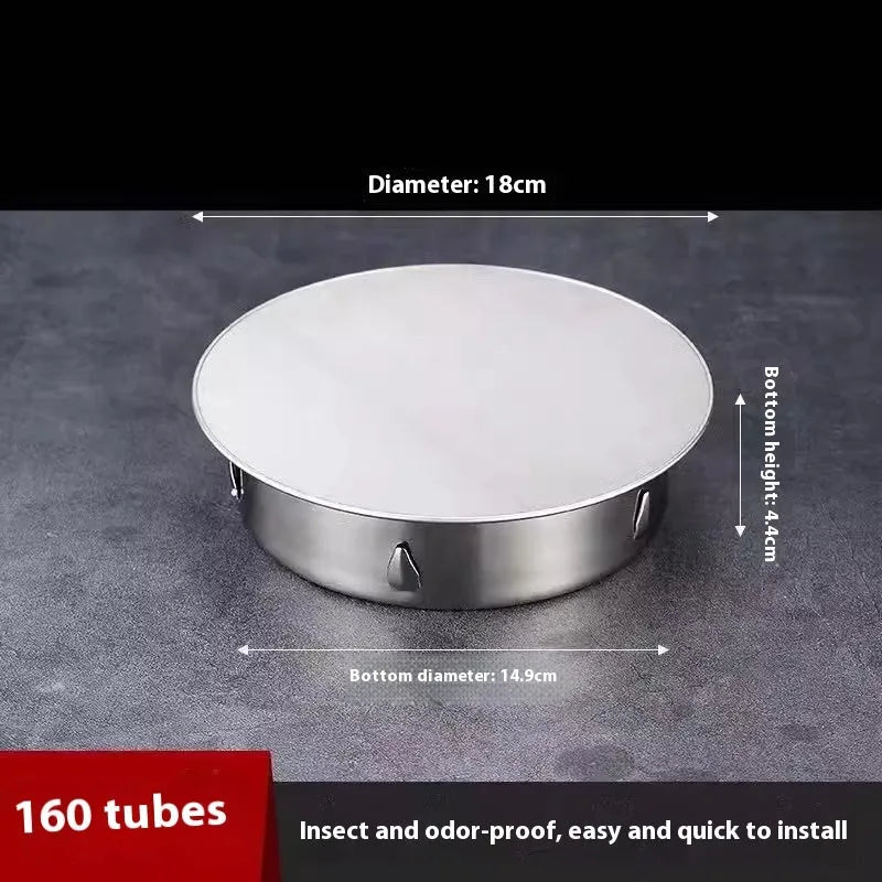 Stainless steel inlay deodorant floor drain seal cover for 201to160 tube plug