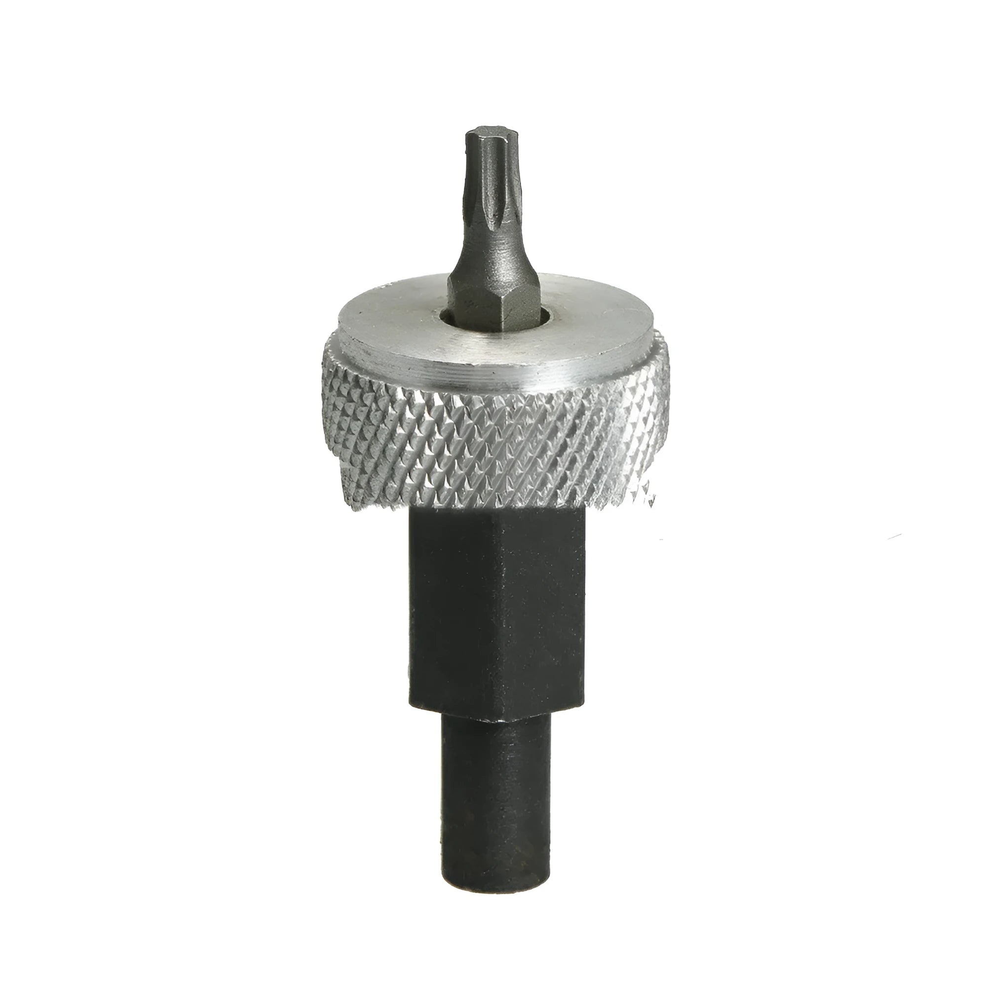Carbon steel ignition module wrench with knurled aluminium knobs for 7/32 hex and T20 bolt removal.