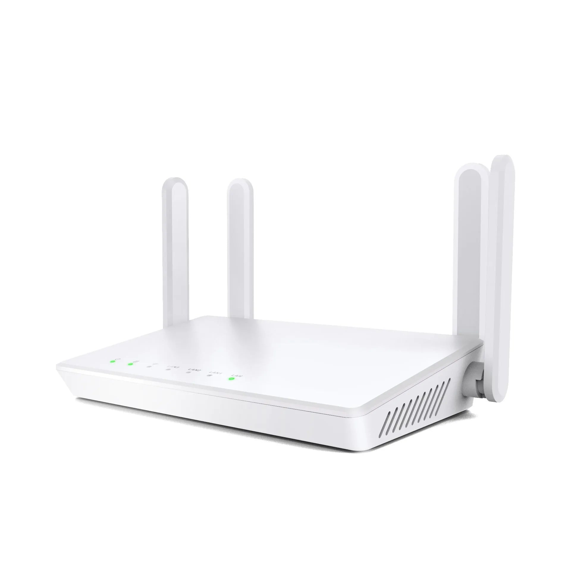 Home 300Mbps wireless router in white with through-wall signal, compact 26x6x6cm size, UK plug adaptor