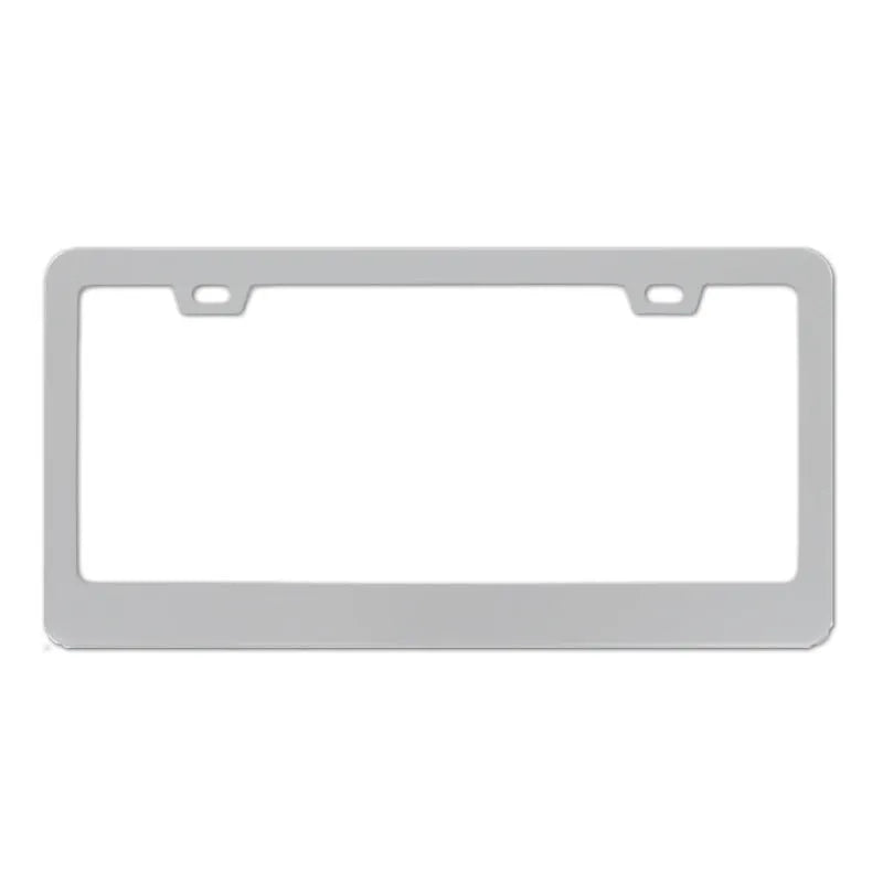 Minimalist aluminum alloy license plate frame in black finish for American standard car plate