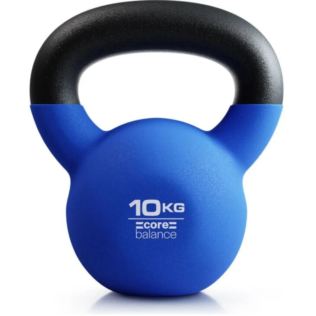 Blue cast iron teapot-shaped dumbbell with 10 kg weight marking