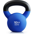 Blue cast iron teapot-shaped dumbbell with 10 kg weight marking