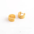 Korean style three-line frosted geometric earrings in titanium steel