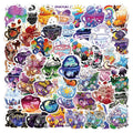 Colourful tea cup design graffiti stickers 50-piece set for sports equipment and luggage customisation