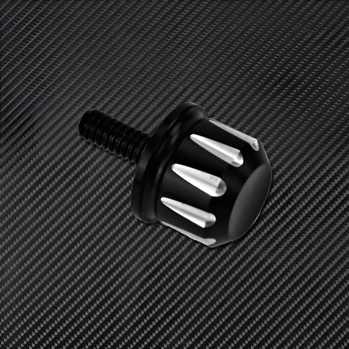 Black aluminium alloy 6mm screw cap cover seat cushion seat pack nut on white background