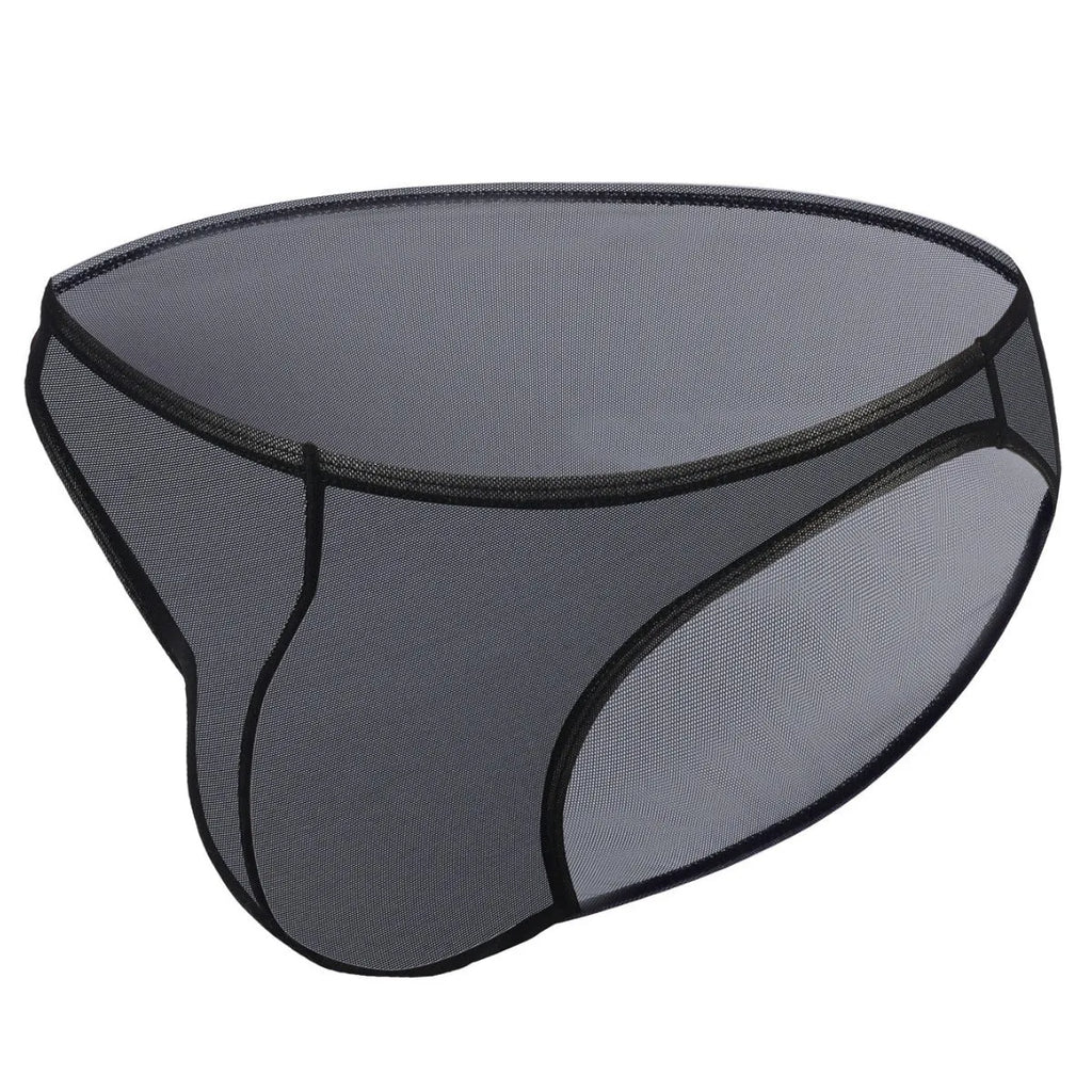 Men's ice silk triangle mid waist shorts in quick-drying nylon fabric available in black, red, white colours