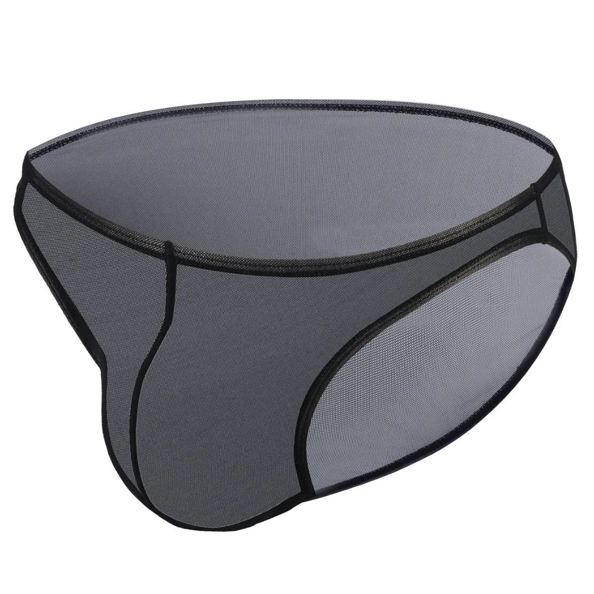 Men's ice silk triangle mid waist shorts in quick-drying nylon fabric available in black, red, white colours