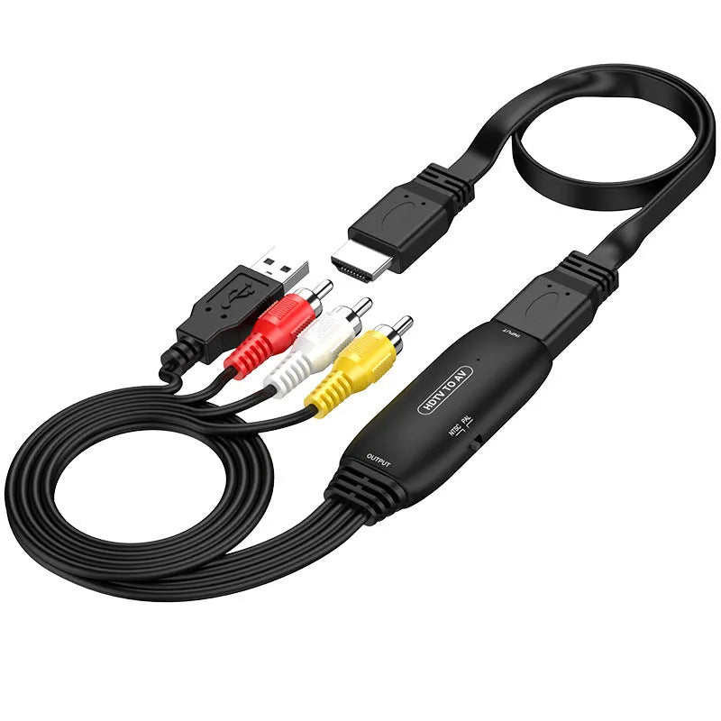 HDMI to AV converter adapter cable with 110cm length for 1080p video signal transfer
