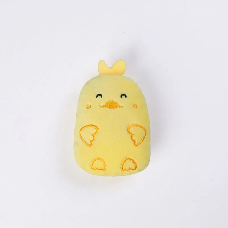 Four colourful catnip cat toys with chirping sounds for interactive play