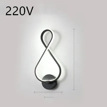 Nordic minimalist LED wall lamp in black or white with silicone shade for bedroom bedside lighting