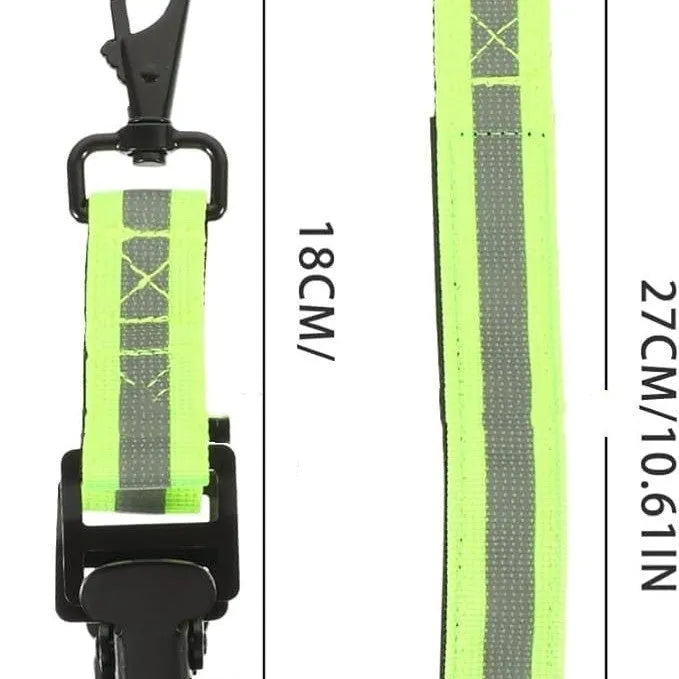 Fluorescent green universal safety clip with metal buckle and reflective tape for fireman gloves