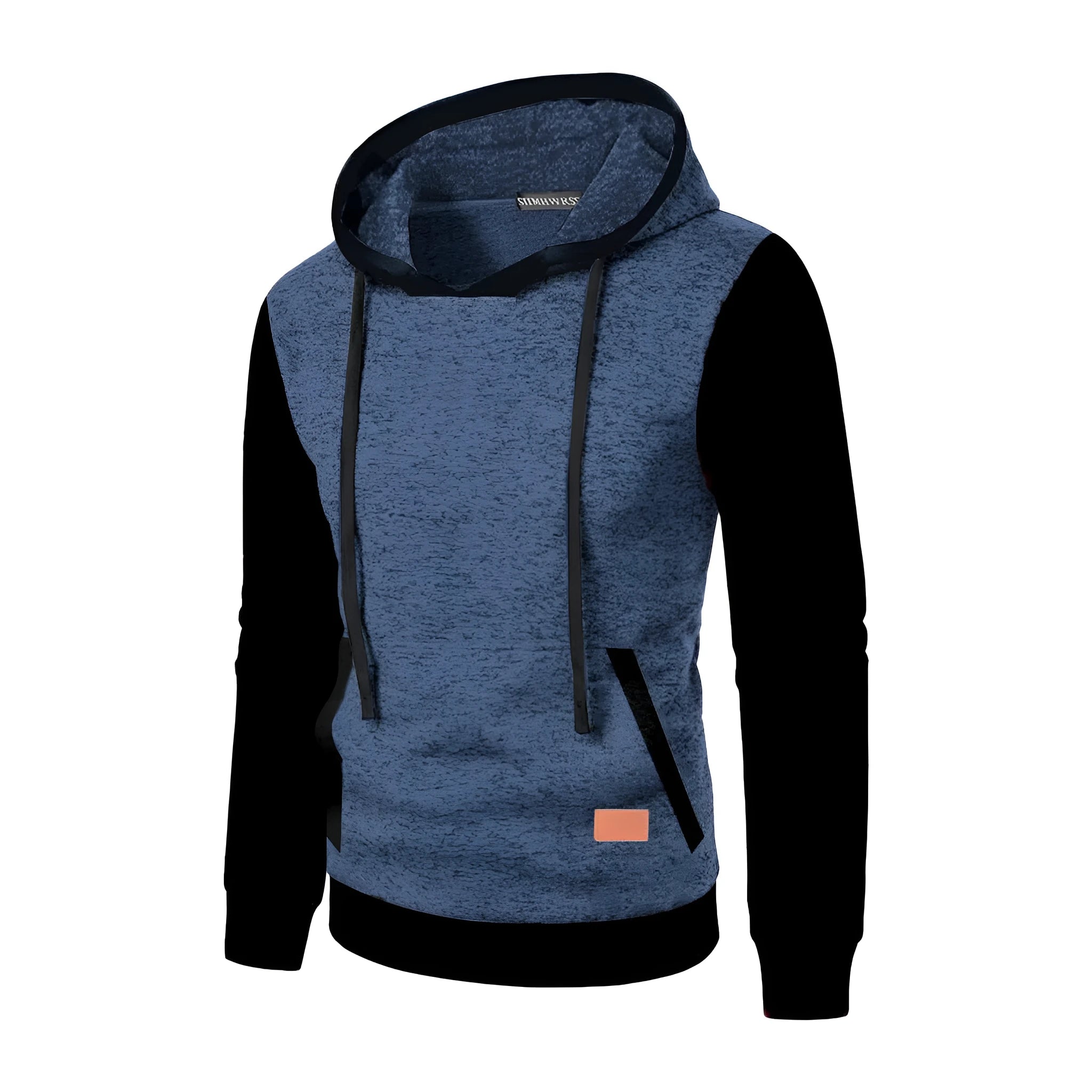 Men's hooded cardigan sweater in solid colour polyester fibre, loose fit, long sleeve, size S to 3XL