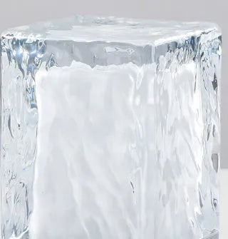 Crystal lamp desktop night light with USB cable and touch control, 80x80x12mm in cold white light variant