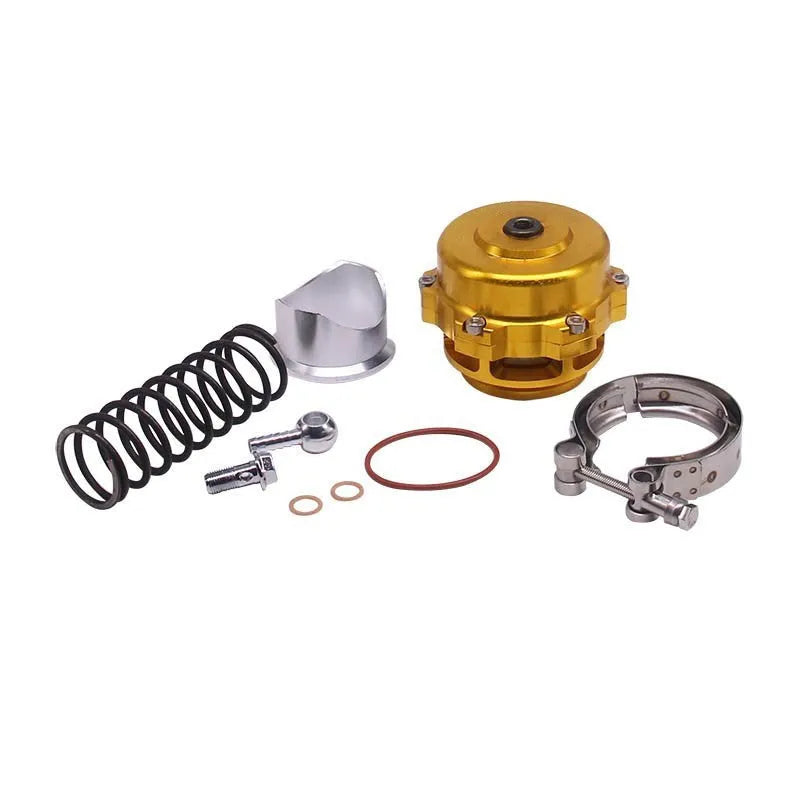 Aluminium alloy turbo blowdown valve in 50mm size, shown in a choice of colours.