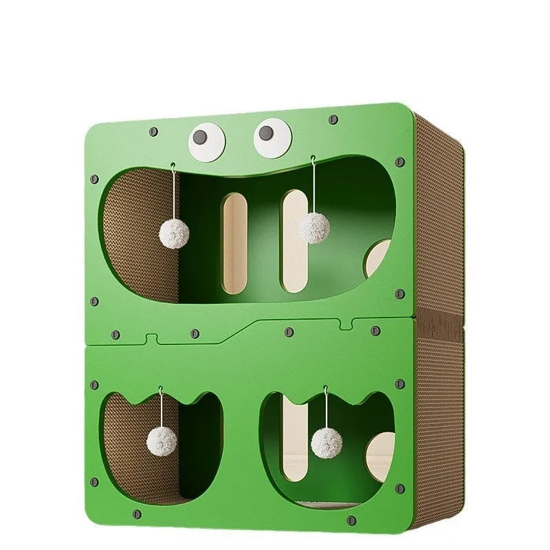 Double layer cat scratching board and nest with wear-resistant surface in selected style option
