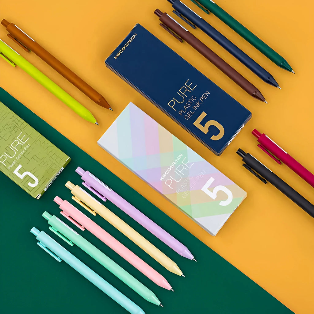 Candy colour gel pen with 0.5mm fine tip and plastic shell body in assorted colours