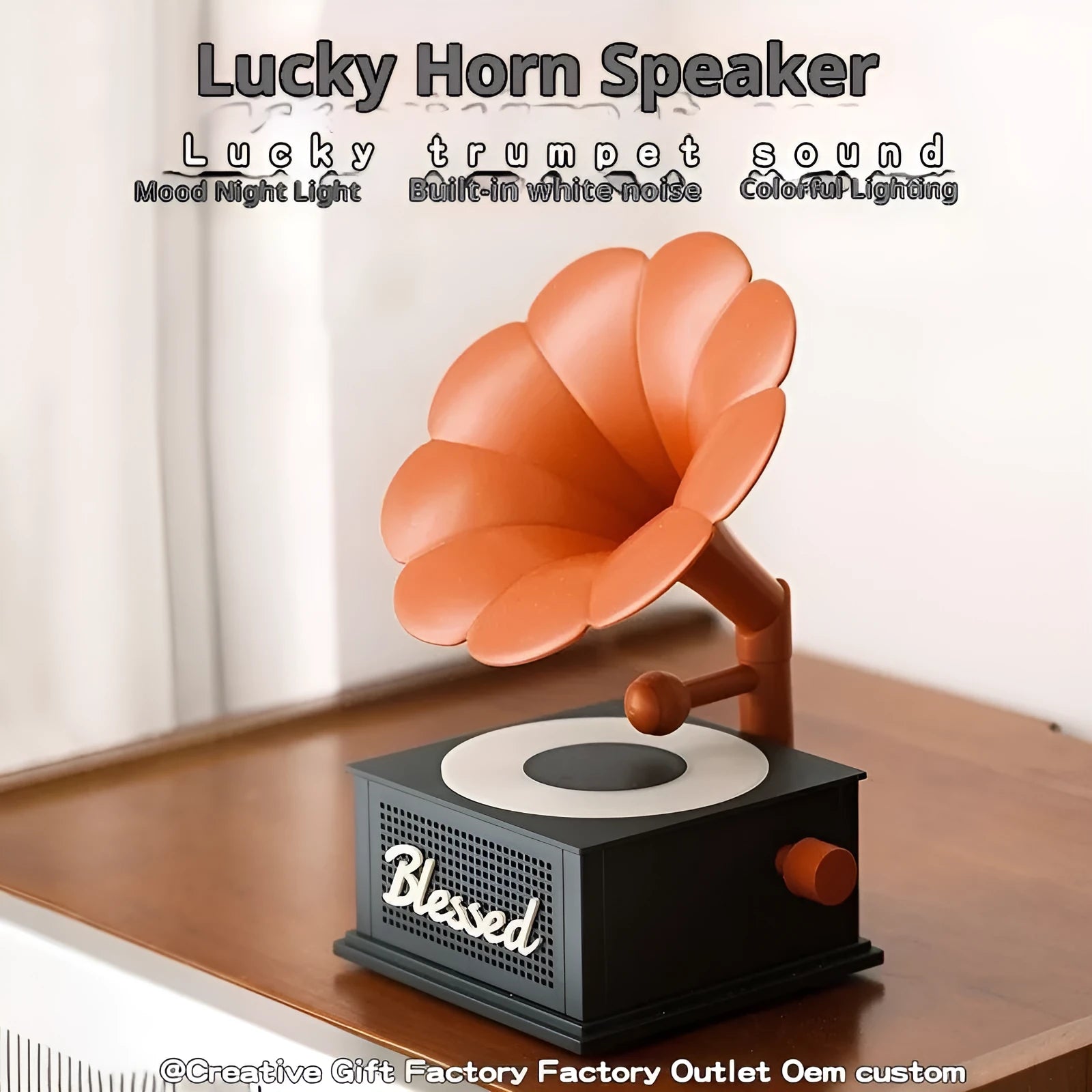 Atmosphere white noise retro Bluetooth speaker in black red, gray white, and pink, 36x120x200mm