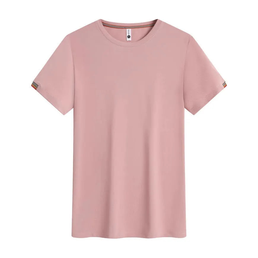 Round neck ice-feeling pullover top in black for women business work attire cooling fabric