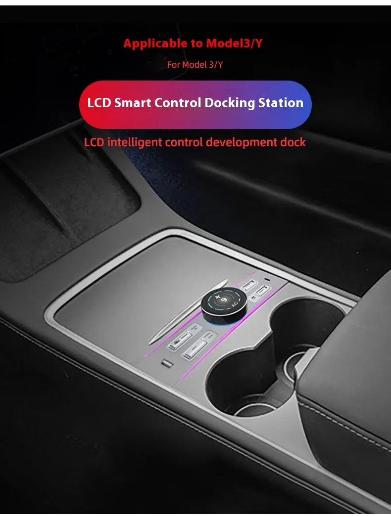 Model3Y LCD expansion dock with 1.46-inch IPS screen in centre console for 21-22 Model 3 and 21-24 Model Y