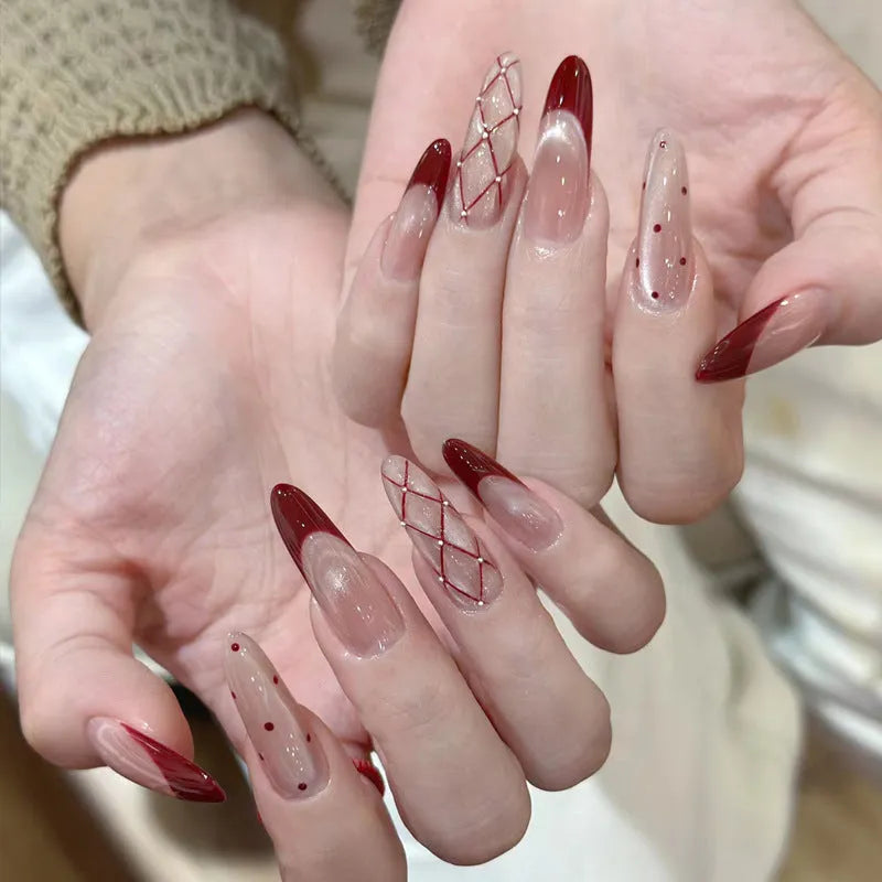 Set of sweet girl themed false nail tips with various designs for short to medium natural nails.