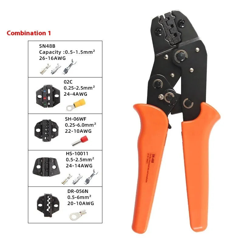 SN-48B portable multi-wrench jaw terminal crimping pliers combination suit with high carbon steel construction