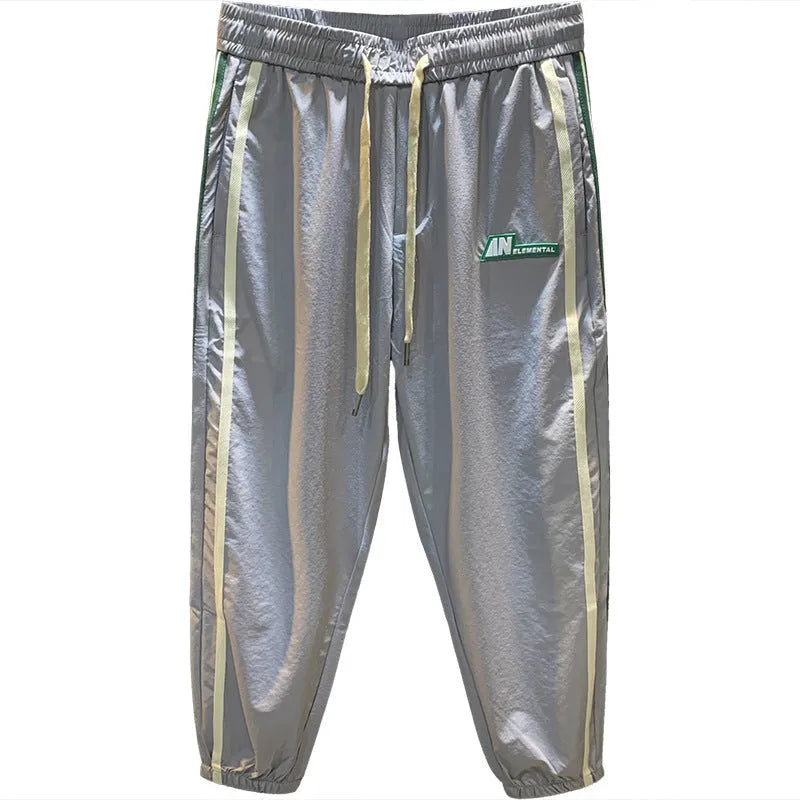 Men's cotton harem pants in black or grey with mid waist and trousers length