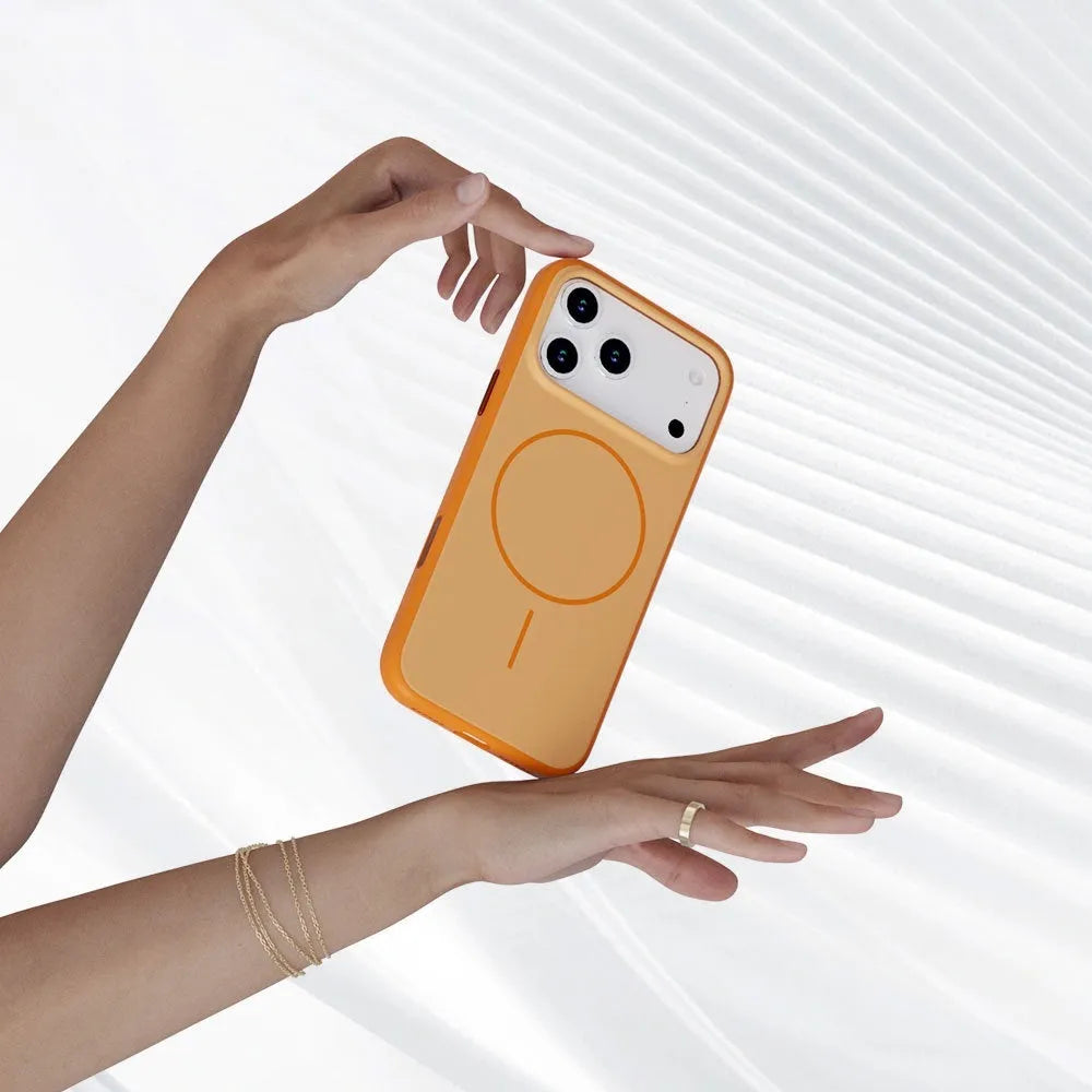 Magnetic silicone phone case for iPhone 17 series in six colour options, matte finish, shockproof design