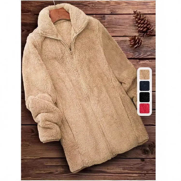 Double-sided fleece outdoor jacket in black, navy blue or khaki colours
