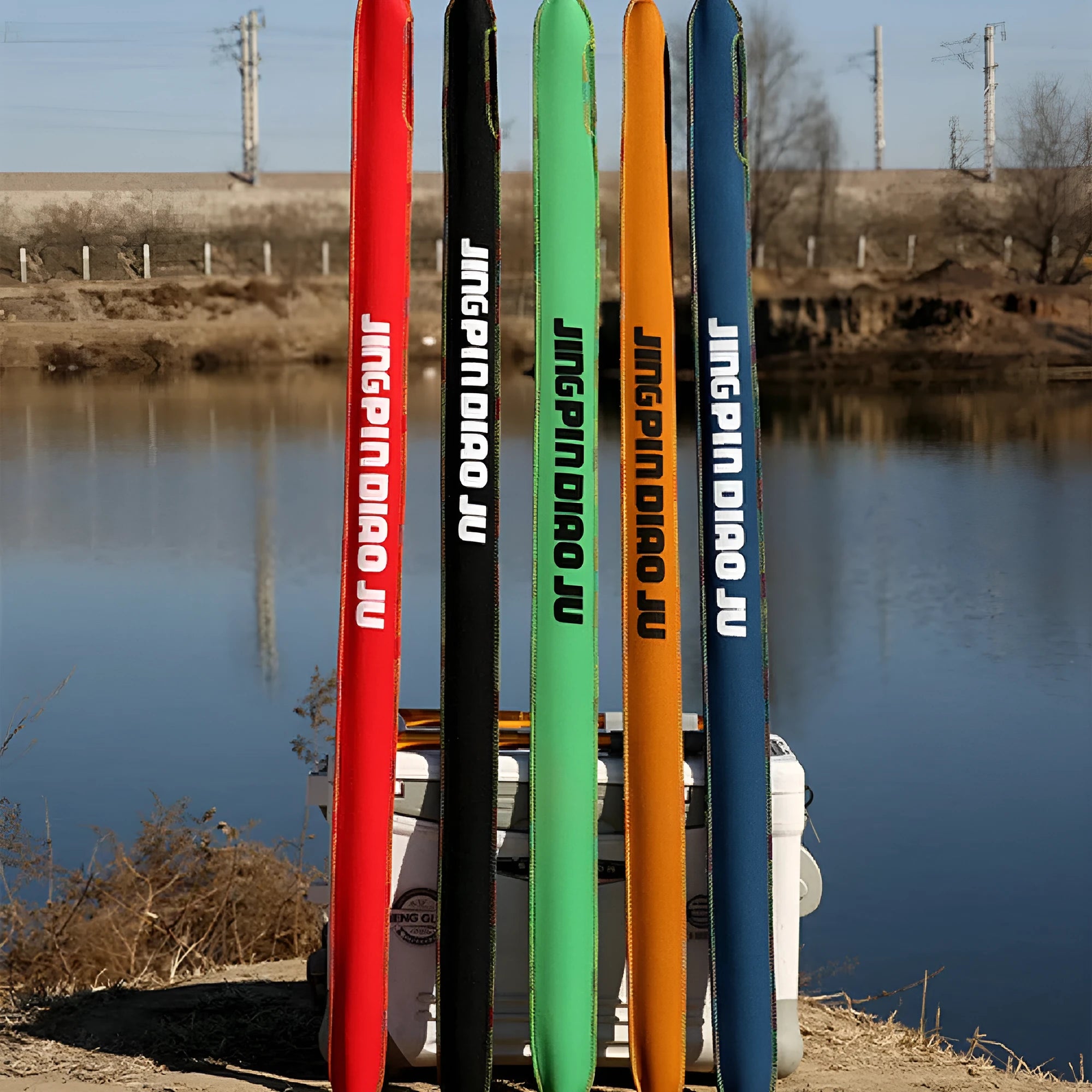 Telescopic fishing rod bag in cotton fabric for rods up to 150cm