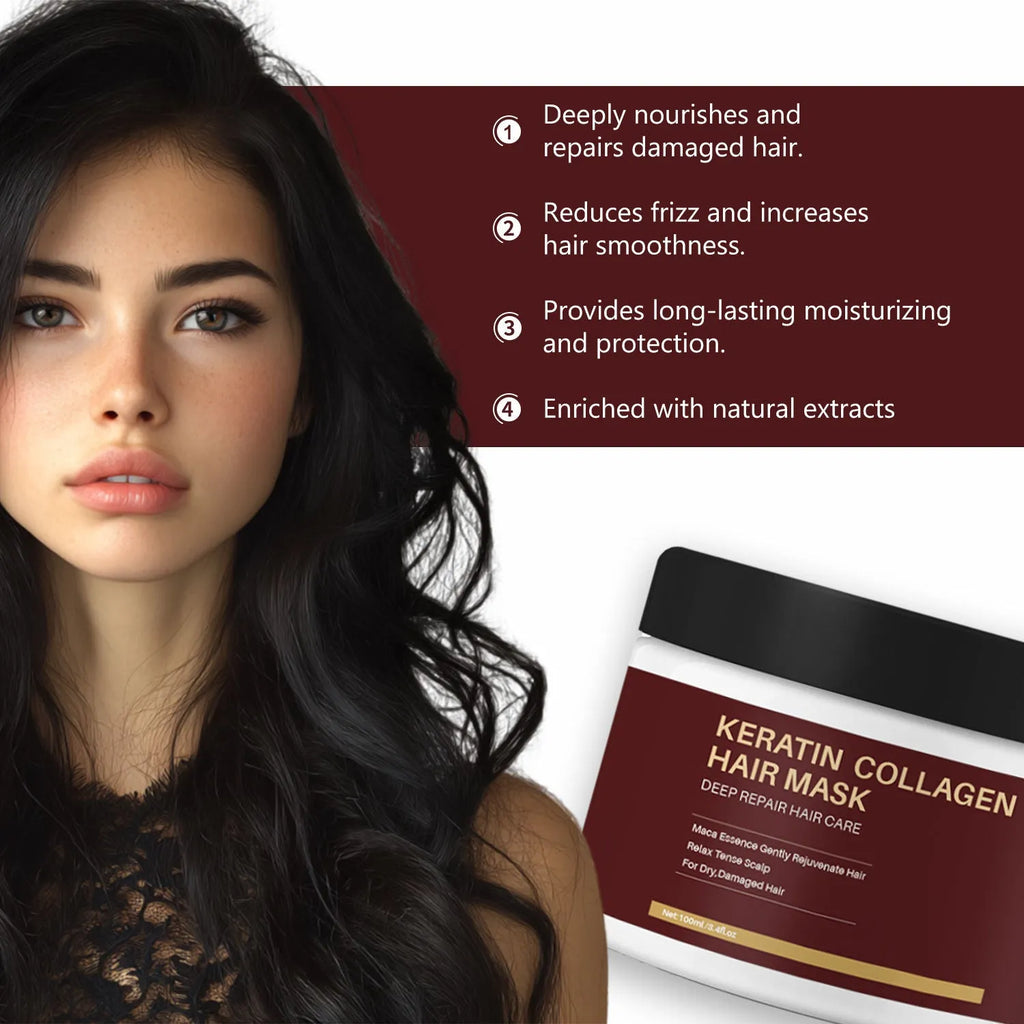 100ml collagen hair mask for dry hair repair and strengthening treatment