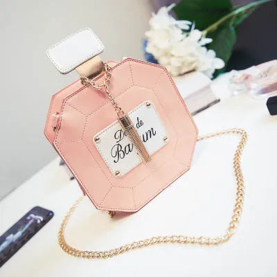 Mini chain crossbody bag women's round PU medium shoulder bag with printed letters and zipper closure in black