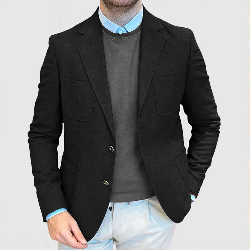 Men's loose fit cotton casual jacket in retro style shown in army green colour