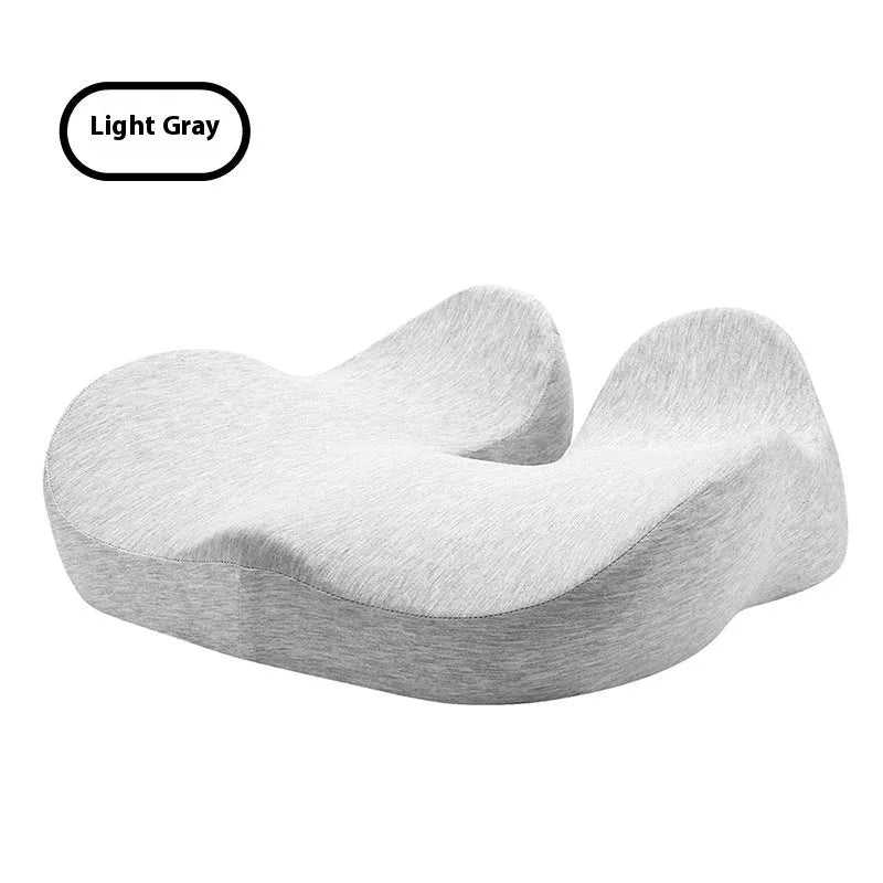 Memory foam office chair cushion in light grey colour with 46x43x12cm dimensions