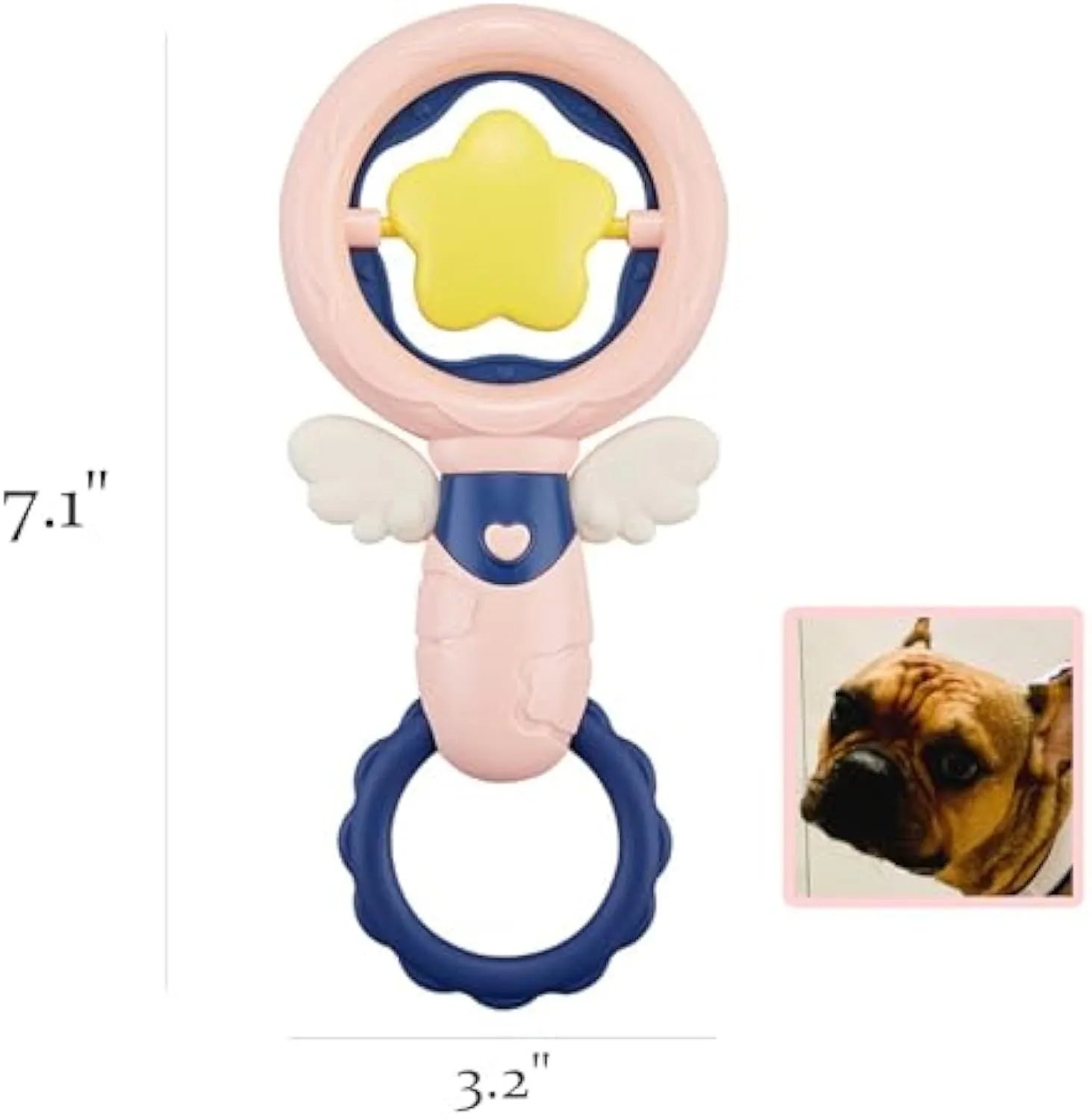 Set of four pink durable dog chew toys for large breed aggressive chewers with dental cleaning benefits